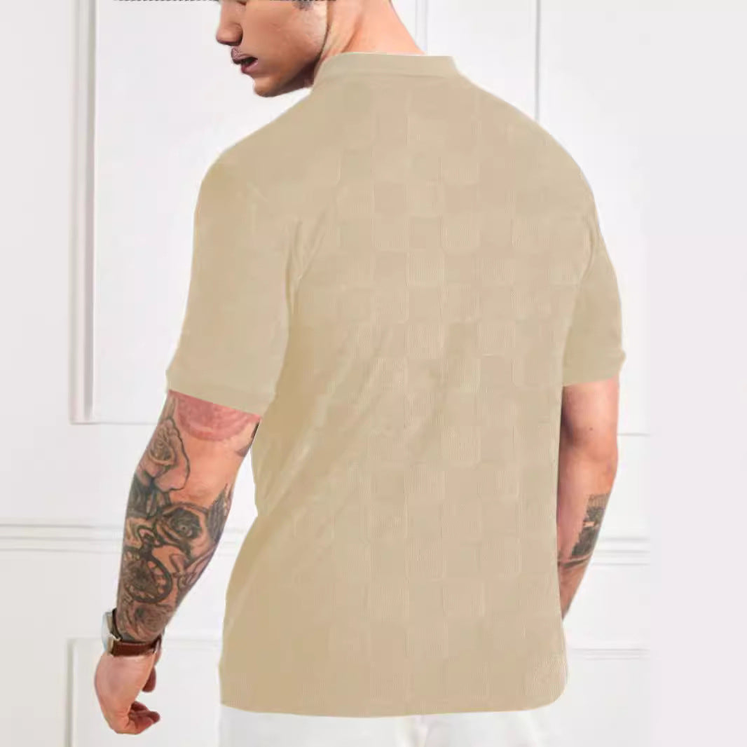 Herren Poloshirt mit strukturiertem Design und modischen Knöpfen Aliams