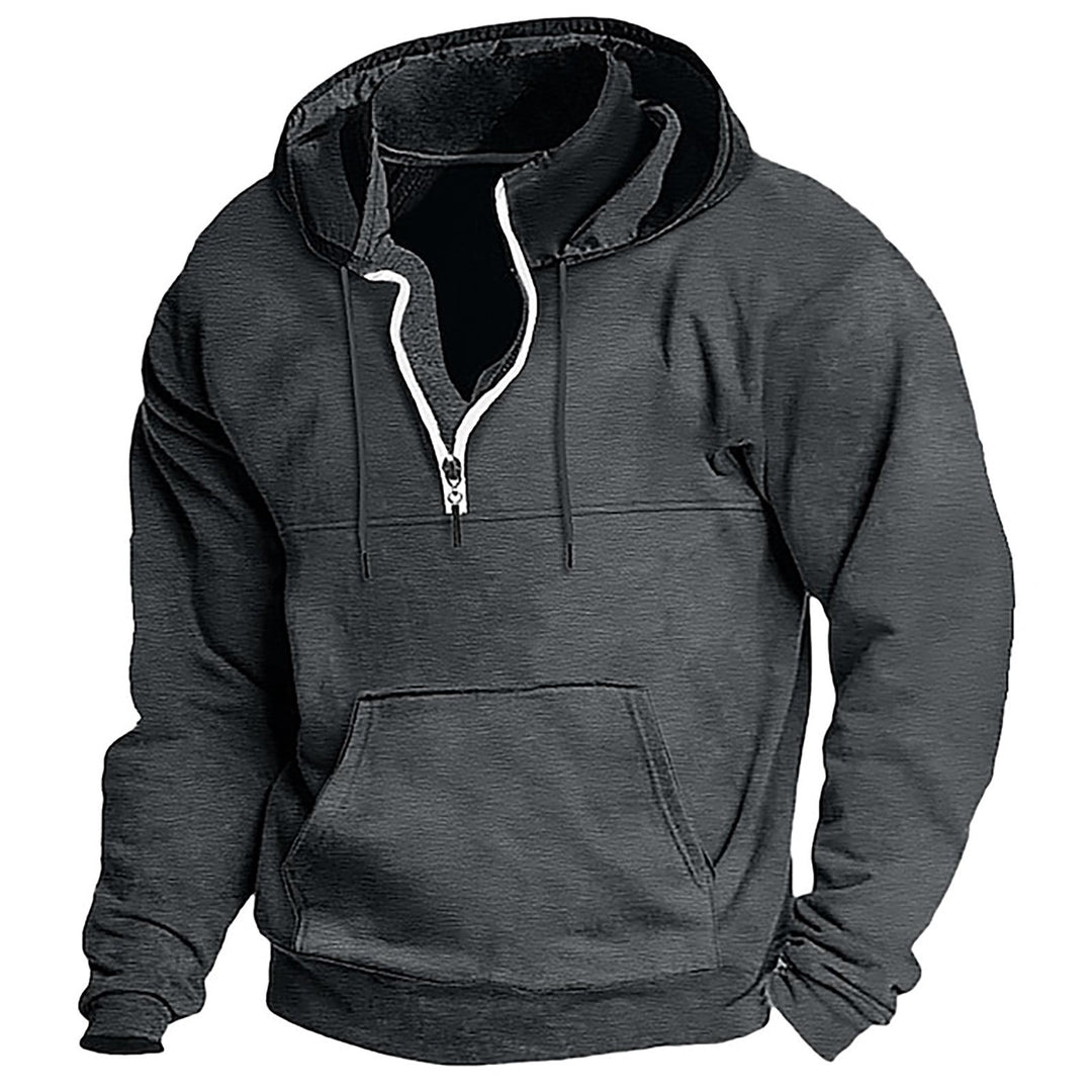 Herren Fleece Hoodie mit halbem Reißverschluss Aliams
