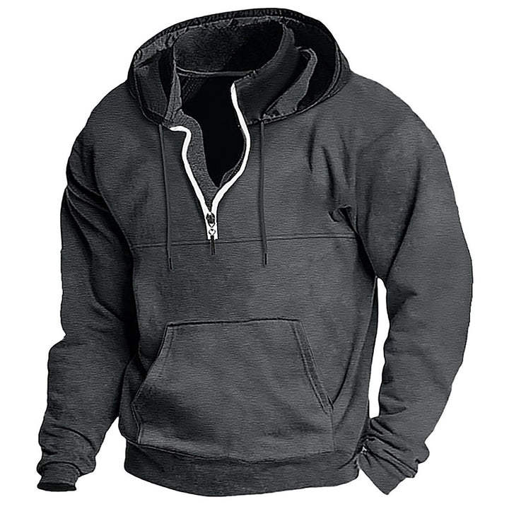 Herren Fleece Hoodie mit halbem Reißverschluss Aliams