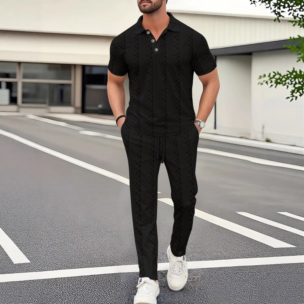 Herren Freizeitanzug mit strukturiertem Oberteil und bequemen Jogginghosen Aliams