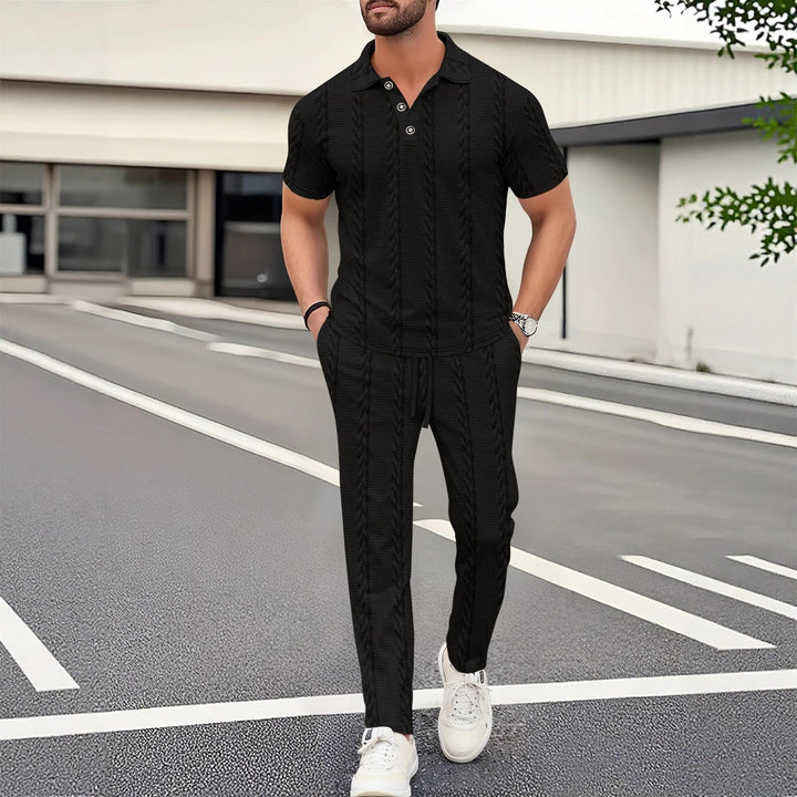 Herren Freizeitanzug mit strukturiertem Oberteil und bequemen Jogginghosen Aliams