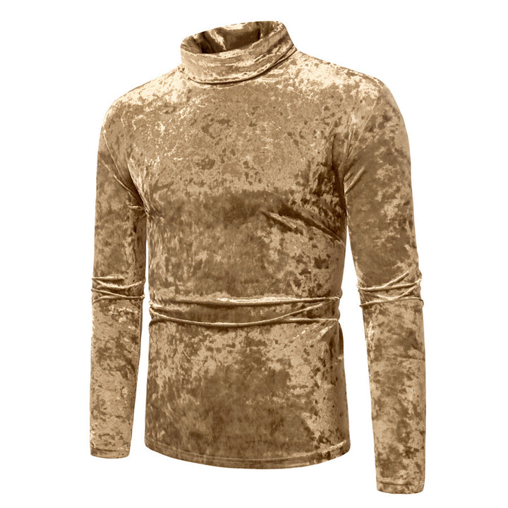 Herren eleganter Rollkragenpullover aus luxuriösem Samtstoff Aliams