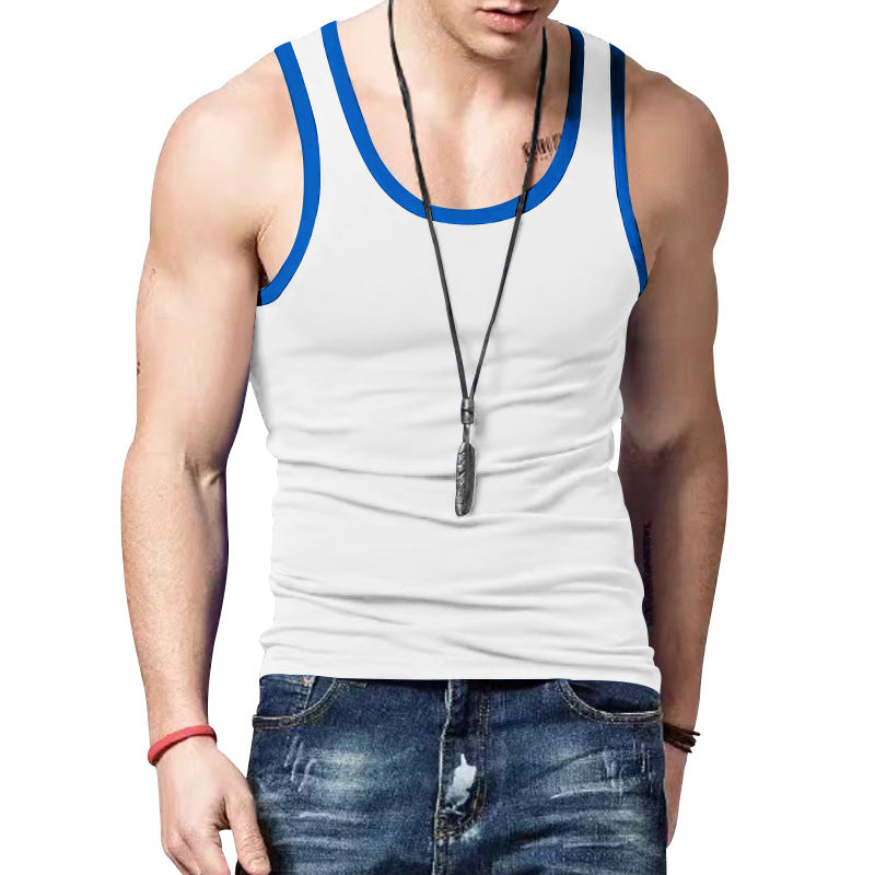 Herren sportliches Tanktop mit Kontraststreifen Aliams