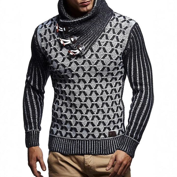 Herren Strickpullover mit innovativem Wellenmuster Aliams