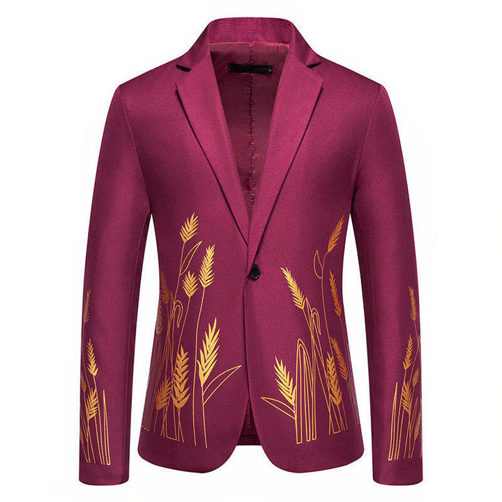 Herren eleganter Blazer mit floralen Stickereien Aliams