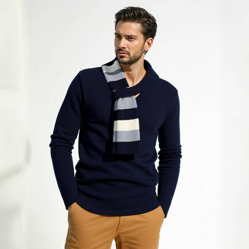 Herren Eleganter Pullover mit modernem Schalkragen und hochwertiger Verarbeitung Aliams