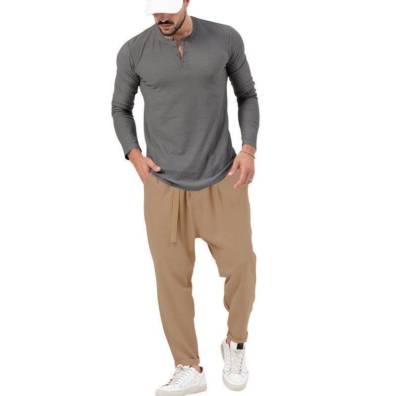Herren Bequeme Jogginghose mit modischen Details und lässigem langarm Shirt Aliams