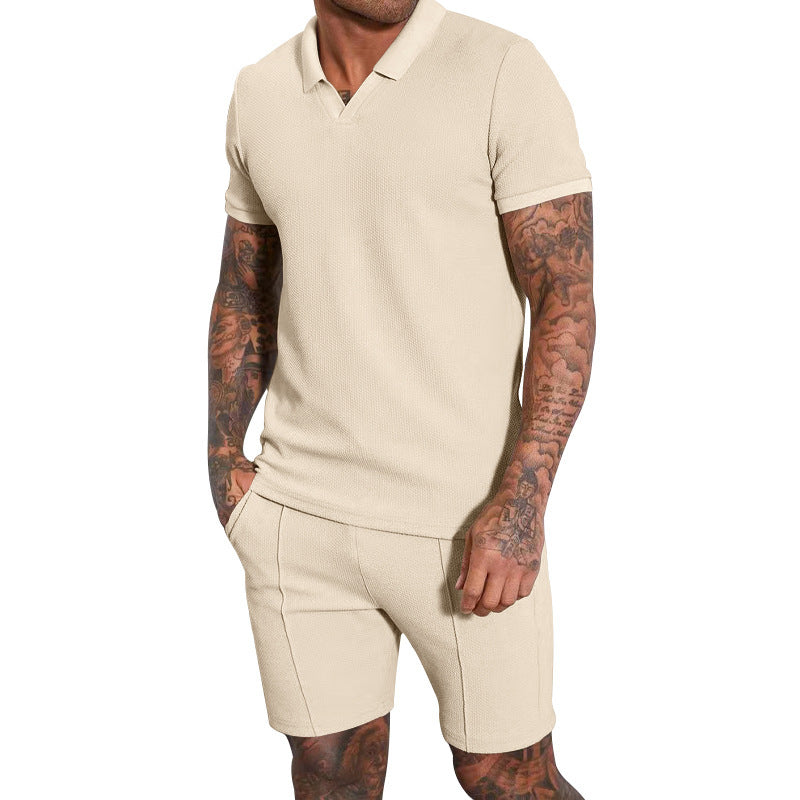 Herren Kurzarm Polohemd mit sportlichem Schnitt und Bundshorts Aliams