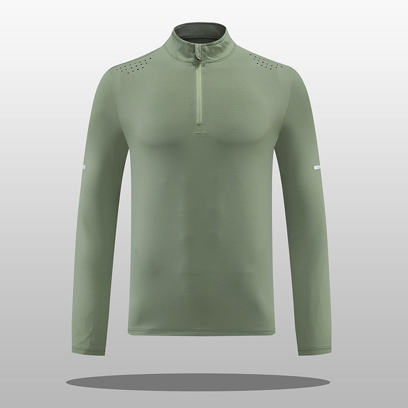 Herren Funktions-Langarmshirt mit Reißverschluss und atmungsaktivem Material Aliams