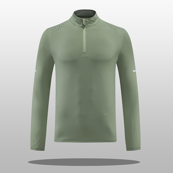 Herren Funktions-Langarmshirt mit Reißverschluss und atmungsaktivem Material Aliams