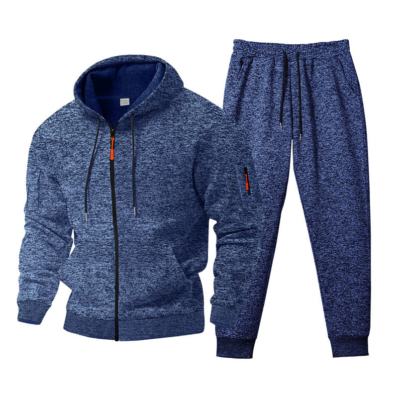 Herren sportliches Hoodie- und Jogginganzug-Set mit seitlichen Reißverschlusstaschen Aliams