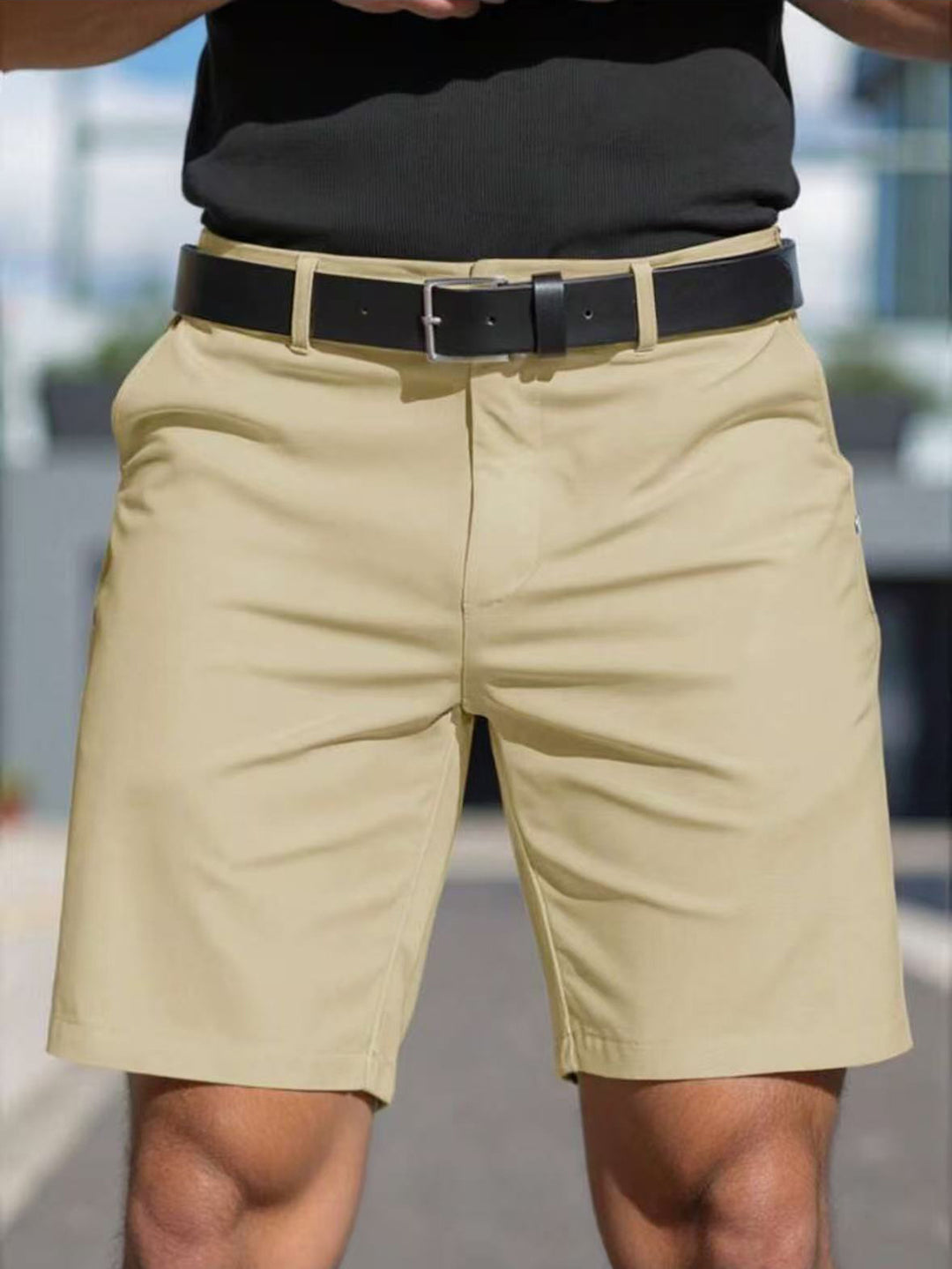Herren multifunktionale kurze Hose mit elastischem Bund und praktischen Seitentaschen Aliams