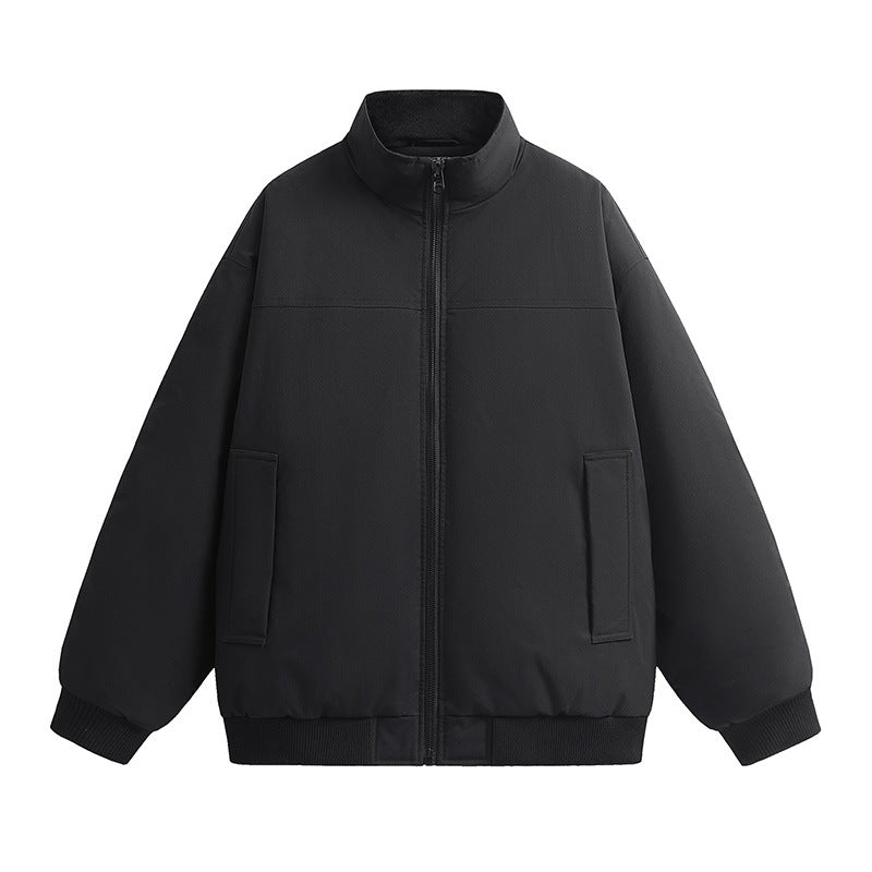 Herren stylische Bomberjacke mit hohem Kragen und seitlichen Taschen Aliams