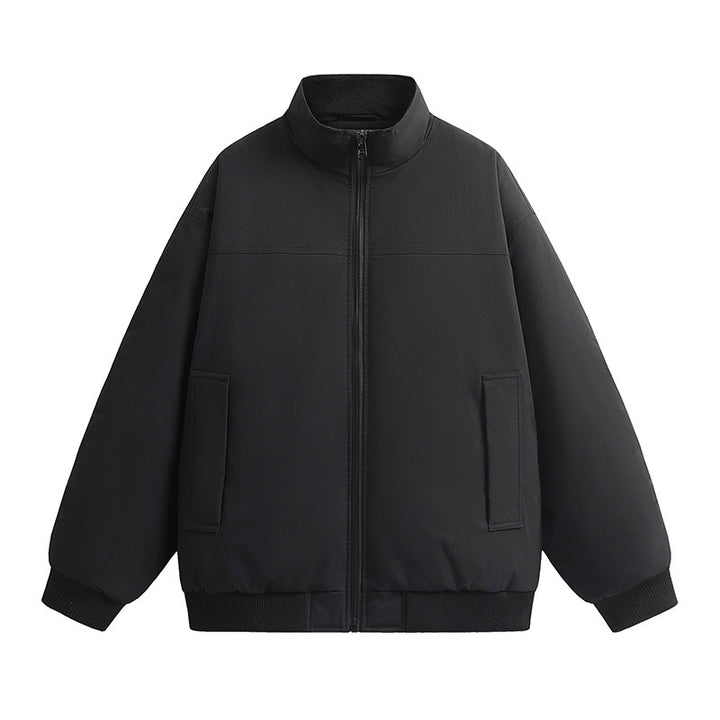 Herren stylische Bomberjacke mit hohem Kragen und seitlichen Taschen Aliams