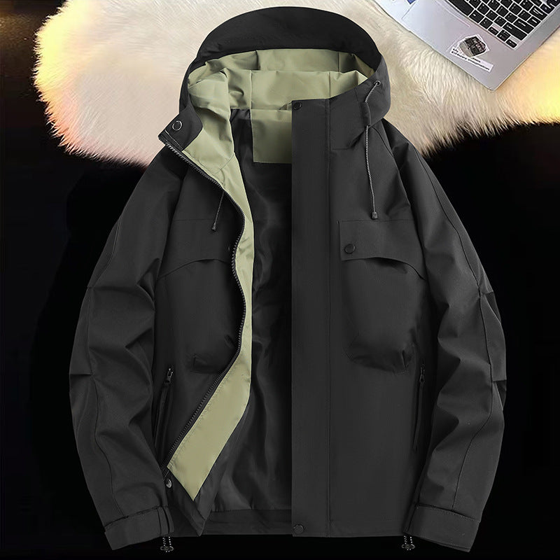 Herren atmungsaktive und wasserabweisende Funktionsjacke mit großzügigen Taschen Aliams