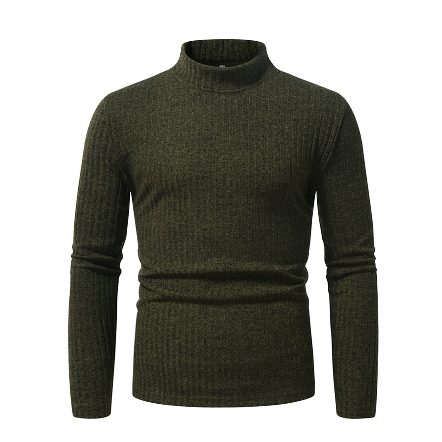 Herren Rollkragenpullover aus hochwertiger Wolle mit feinem Rippmuster Aliams