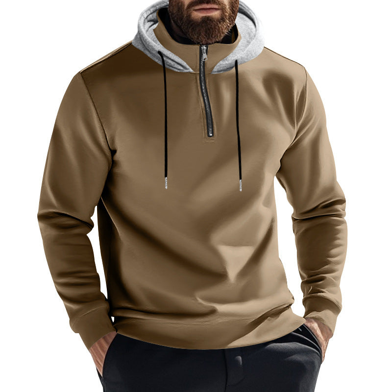 Herren Sportlicher Kapuzenpullover mit halbem Reißverschluss und atmungsaktivem Material Aliams
