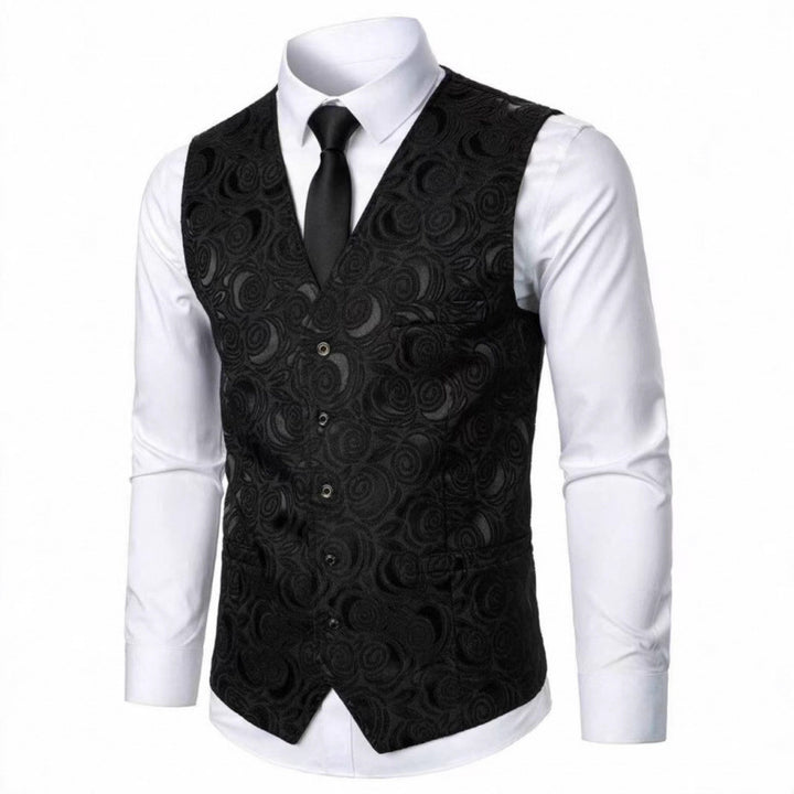 Herren elegante Weste mit floralem Jacquard-Muster Aliams