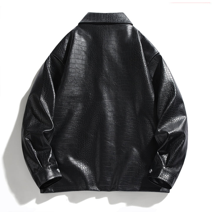 Herren kunstlederne Jacke im croco-Design Aliams