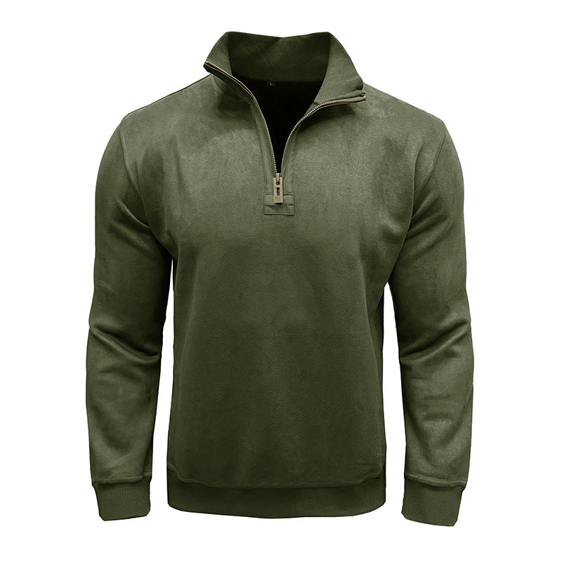 Herren Fleece Pullover mit Stehkragen Aliams