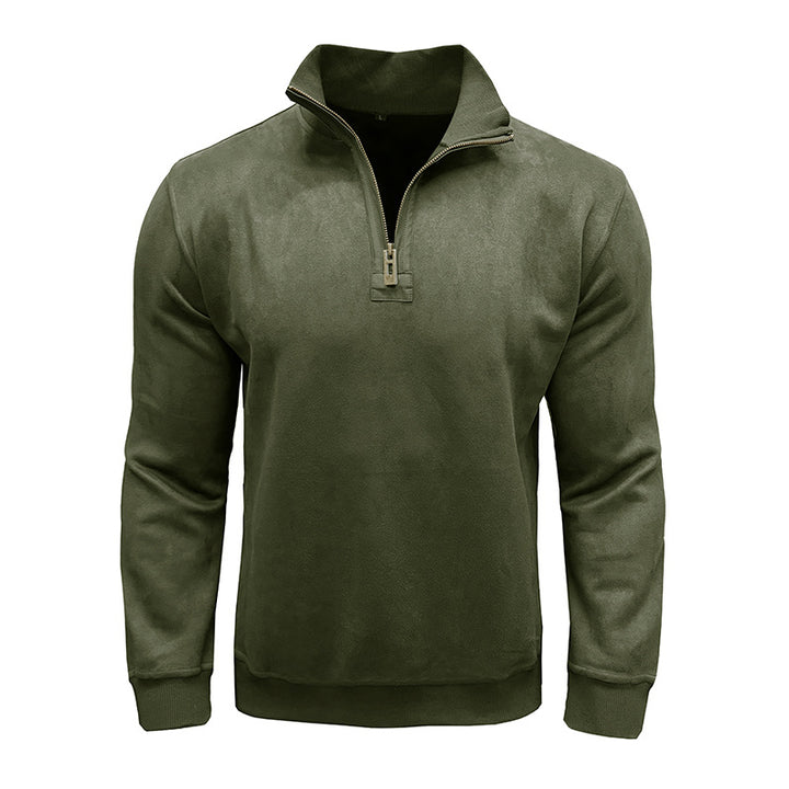 Herren Fleece Pullover mit Stehkragen Aliams