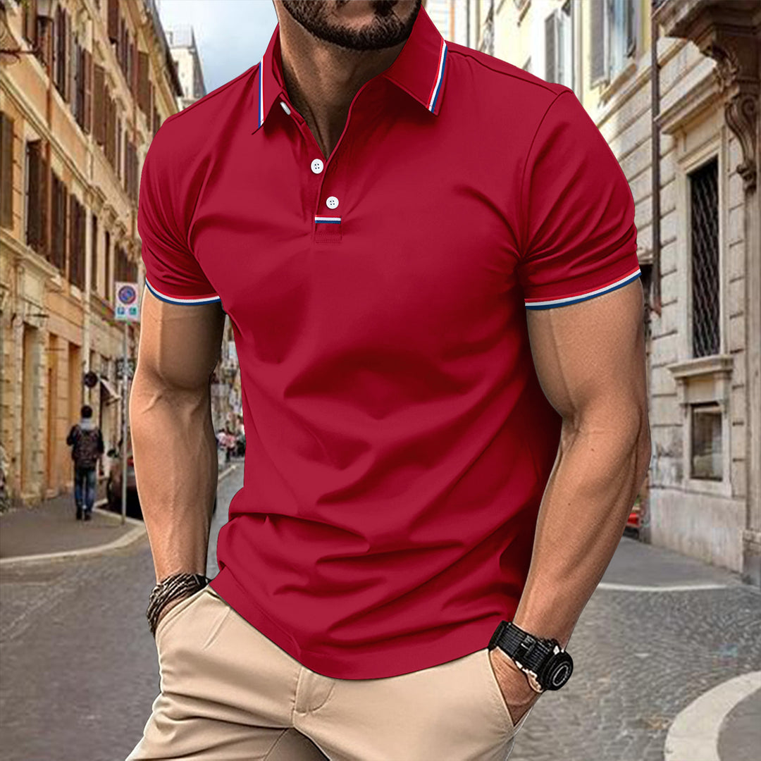 Herren elegantes und sportliches Polohemd mit strukturiertem Kragen Aliams