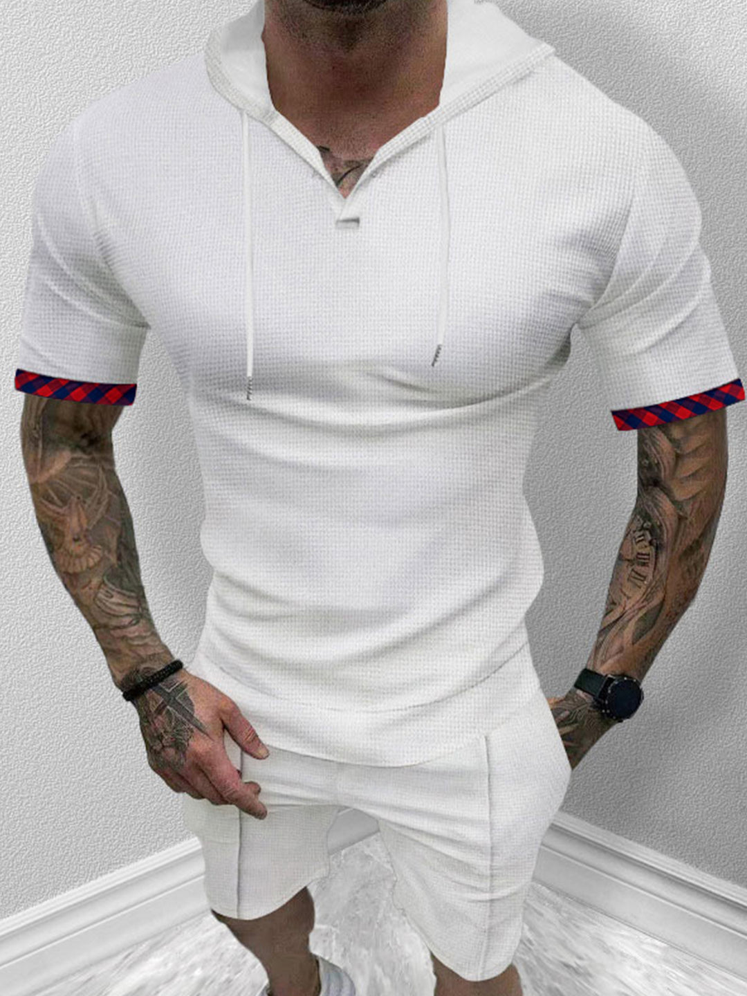 Herren Sportliches Kurzarm-Hoodie von Aliams