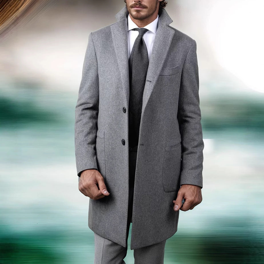 Herren eleganter Wollmantel mit schlanker Silhouette Aliams