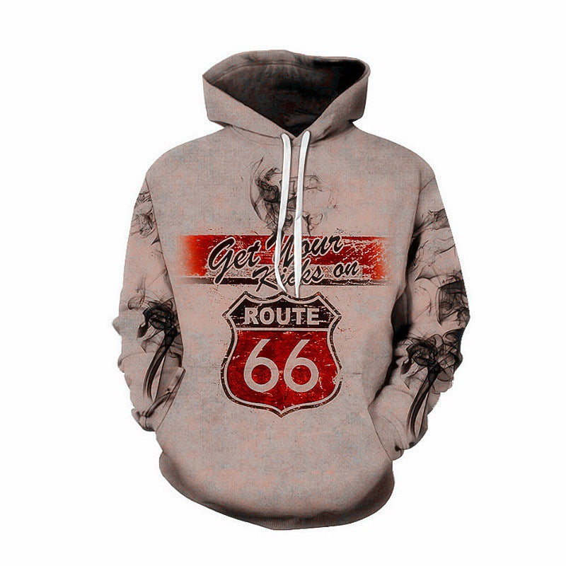 Herren Kapuzenpullover mit kreativem Route 66 Design Aliams