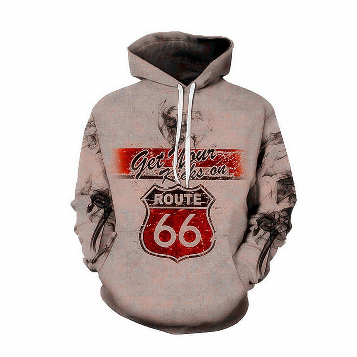 Herren Kapuzenpullover mit kreativem Route 66 Design Aliams