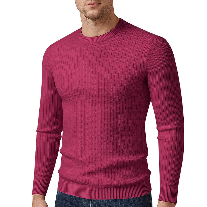 Herren Feinstrickpullover mit strukturiertem Zopfmuster Aliams