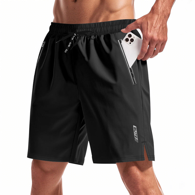 Herren Atmungsaktive Sportshorts mit Seitentaschen und elastischem Bund Aliams