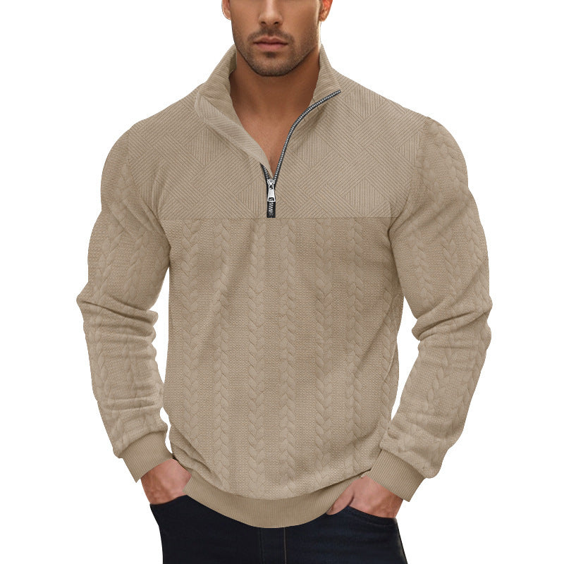 Herren Strickpullover mit modernem Reißverschluss und strukturiertem Design Aliams