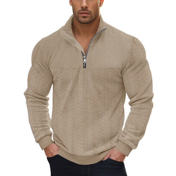 Herren Strickpullover mit modernem Reißverschluss und strukturiertem Design Aliams