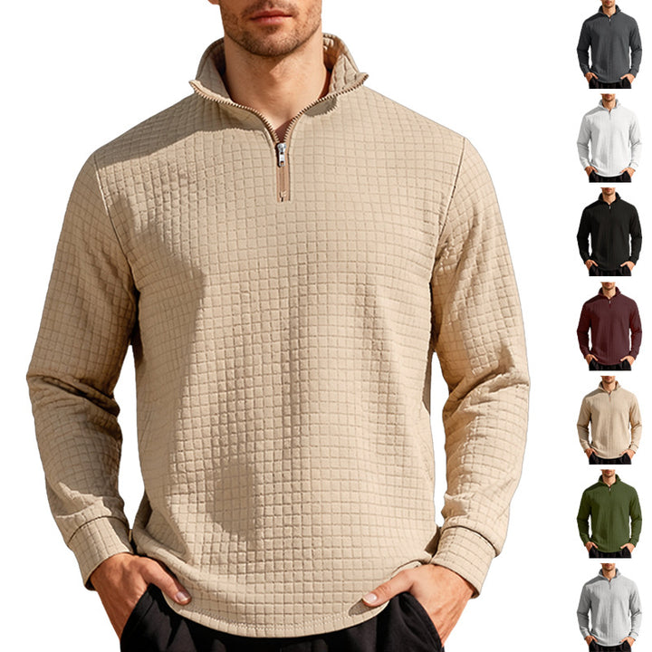 Herren Pullover mit Stehkragen und Reißverschluss Aliams