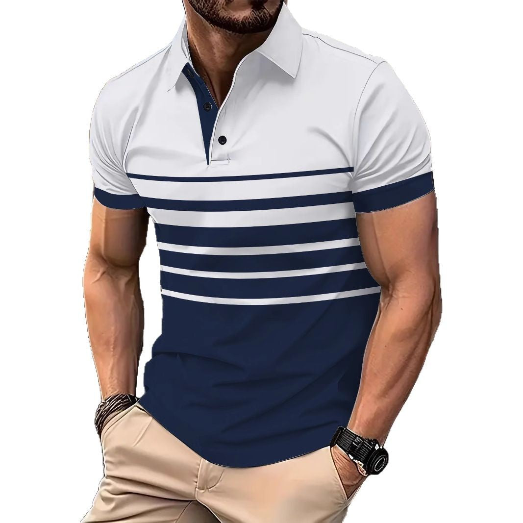 Herren Poloshirt mit strukturiertem Streifenmuster Aliams