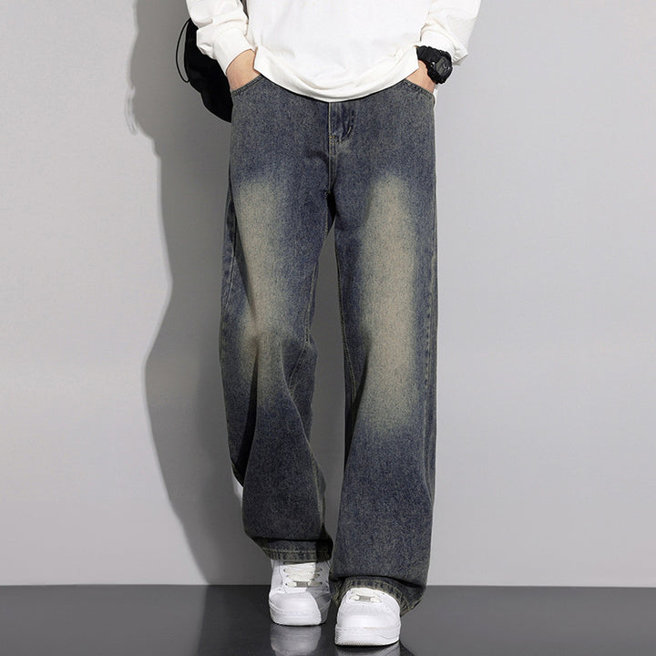 Herren weite Denim-Jeans im modernen Used-Look Aliams