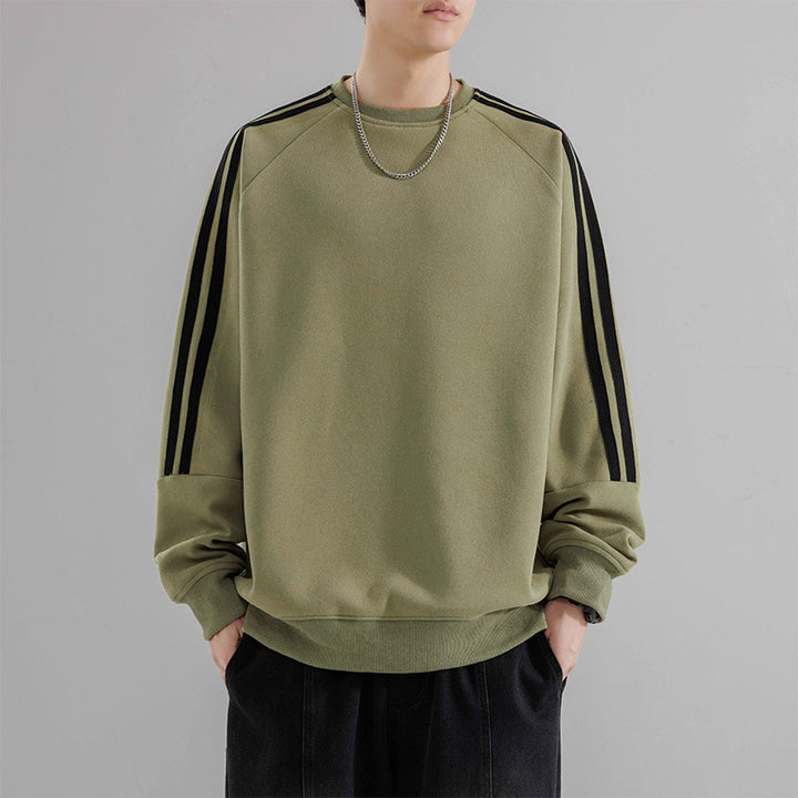 Herren sportliches Sweatshirt mit Raglanärmeln und stylischen Streifen Aliams