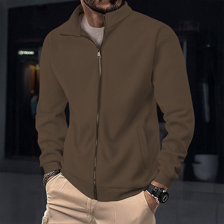 Herren Stylische Jacke mit Reißverschluss und hohem Kragen Aliams