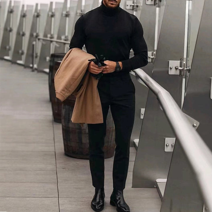 Herren Rollkragenpullover aus weichem Stretchmaterial Aliams