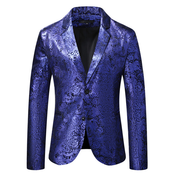 Herren eleganter Pailletten-Blazer mit modernem Leopardenmuster Aliams