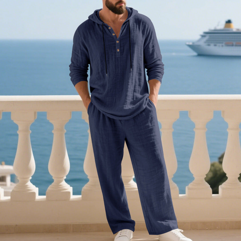 Herren entspanntes Kapuzenset aus leichtem, atmungsaktivem Stoff Aliams