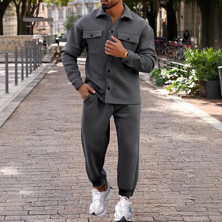 Herren bequeme Sweatjacke und Jogginghose Set Aliams