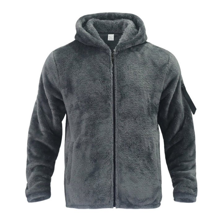 Herren Fleecejacke mit weichem Innenfutter und Kapuze Aliams