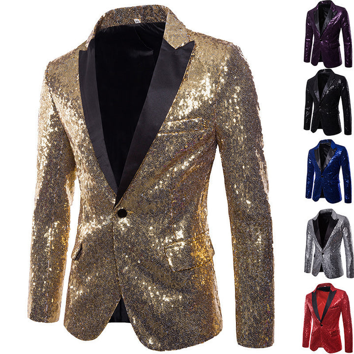 Herren Funktionsblazer mit Pailletten und klassischem Revers Aliams