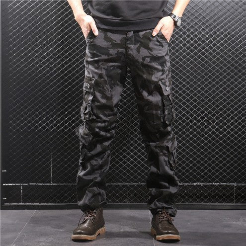 Herren Cargo-Hose mit multifunktionalen Taschen und modischem Camouflage-Design Aliams