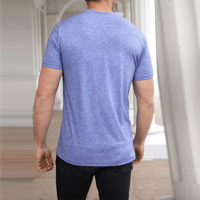 Herren Sportliches Kurzarm-T-Shirt aus atmungsaktivem Material Aliams