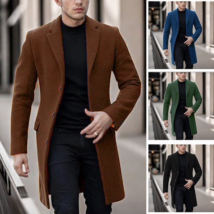 Herren eleganter Wollmantel mit schmalem Schnitt Aliams