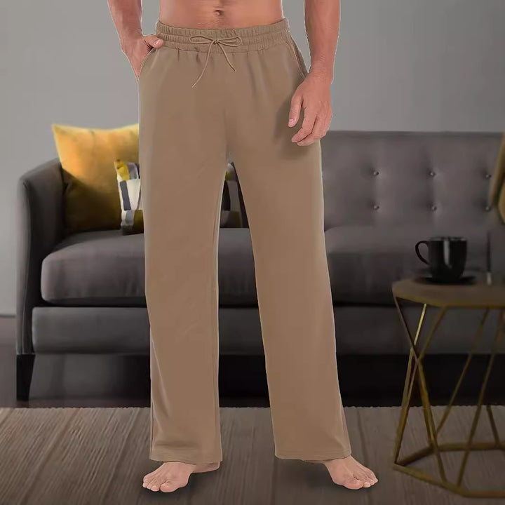 Herren bequeme Freizeithose mit verstellbarem Bund und seitlichen Taschen Aliams