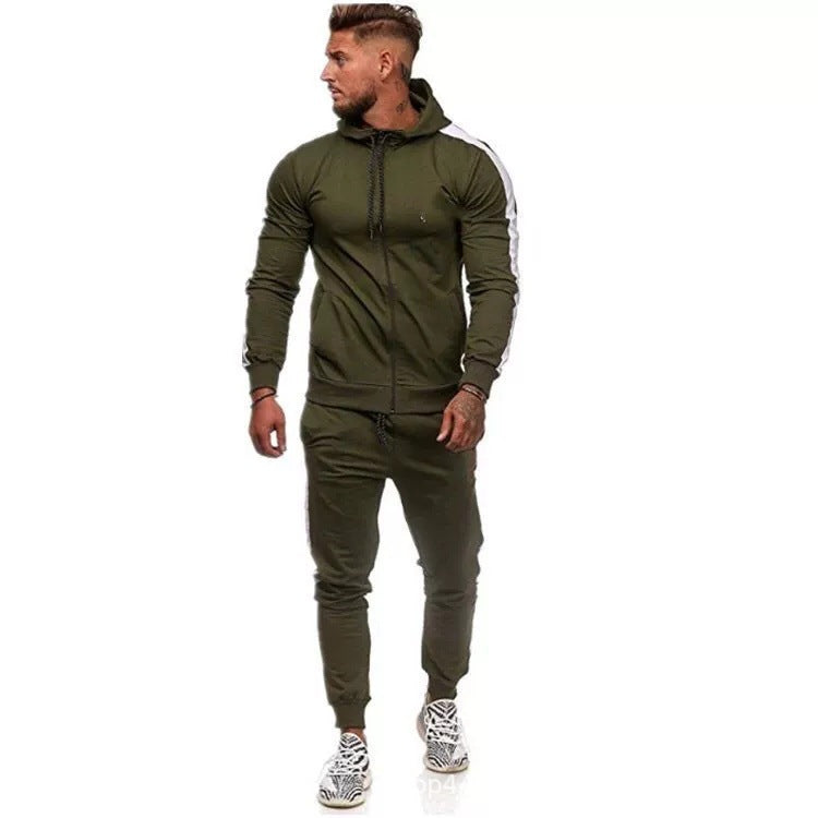 Herren Sportliches Hoodie-Set mit seitlichen Streifen Aliams